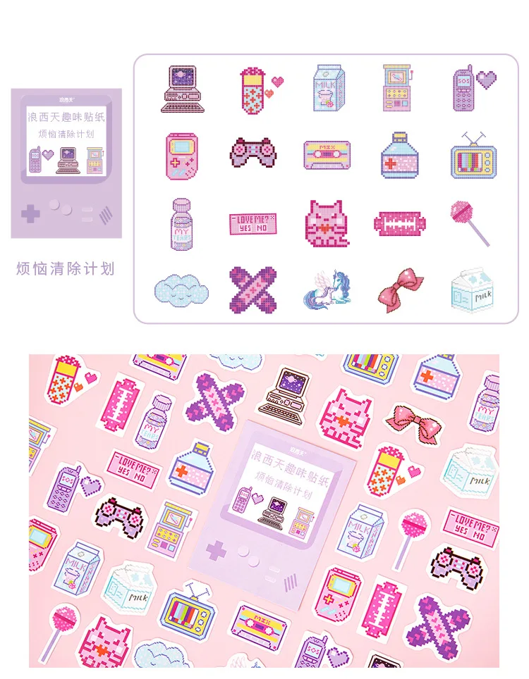 Mohamm Langxitian Забавный Набор стикеров для игры, серия стикеров ручной работы, 46 штук в 6 моделей