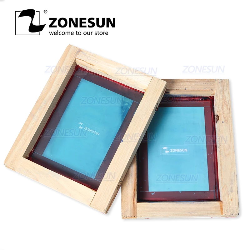 ZONESUN печать на заказ деревянная рама шелкография полиэфирная сетчатая печатная