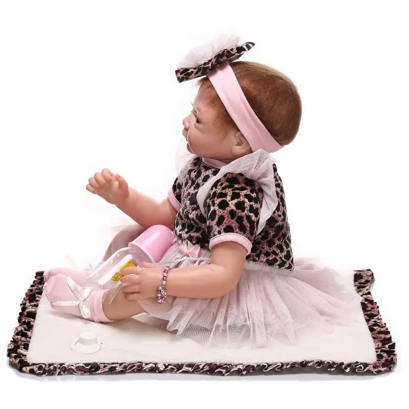 

22" doll reborn toys fashion children doll gift cloth body silicone baby dolls bebe real reborn menino bonecas