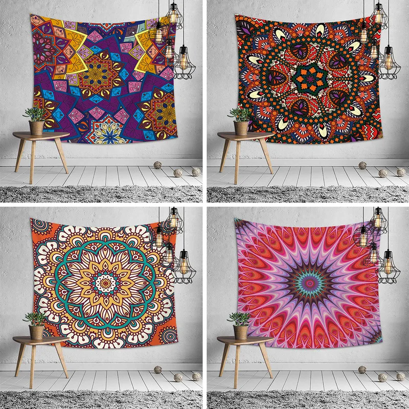 

Home Furnishing Bohemian Mandala Tapestry Wall Hanging Sandy Beach Picnic Throw Rug Blanket Camping Tent Travel Sleeping Pad