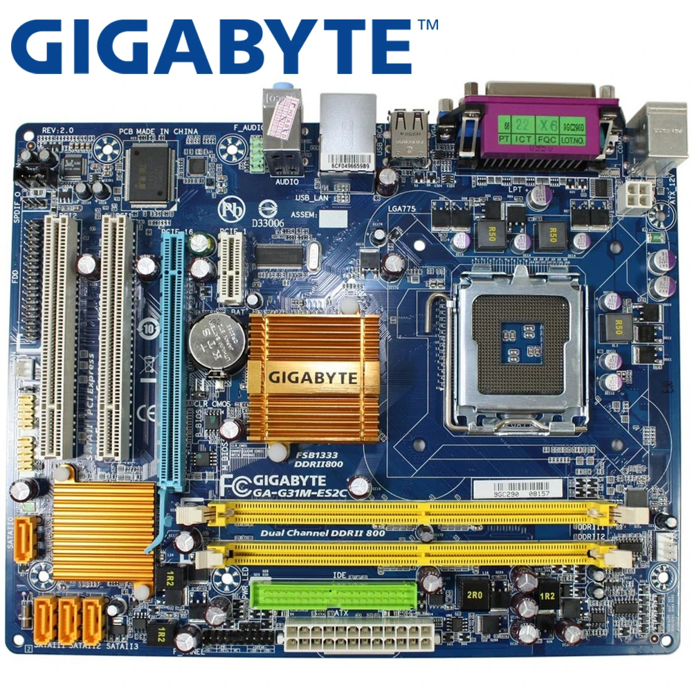 

Материнская плата GIGABYTE GA-G31M-ES2C, для настольного ПК G31 Socket LGA 775 для Core 2 DDR2 4G Micro ATX, оригинал, б/у, G31M-ES2C системная плата