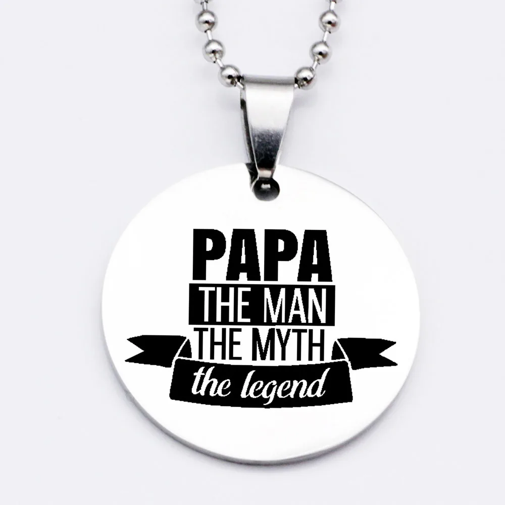 Кулон из нержавеющей стали Yamily Papa The Man Myth Legend кулон с гравировкой подарок для