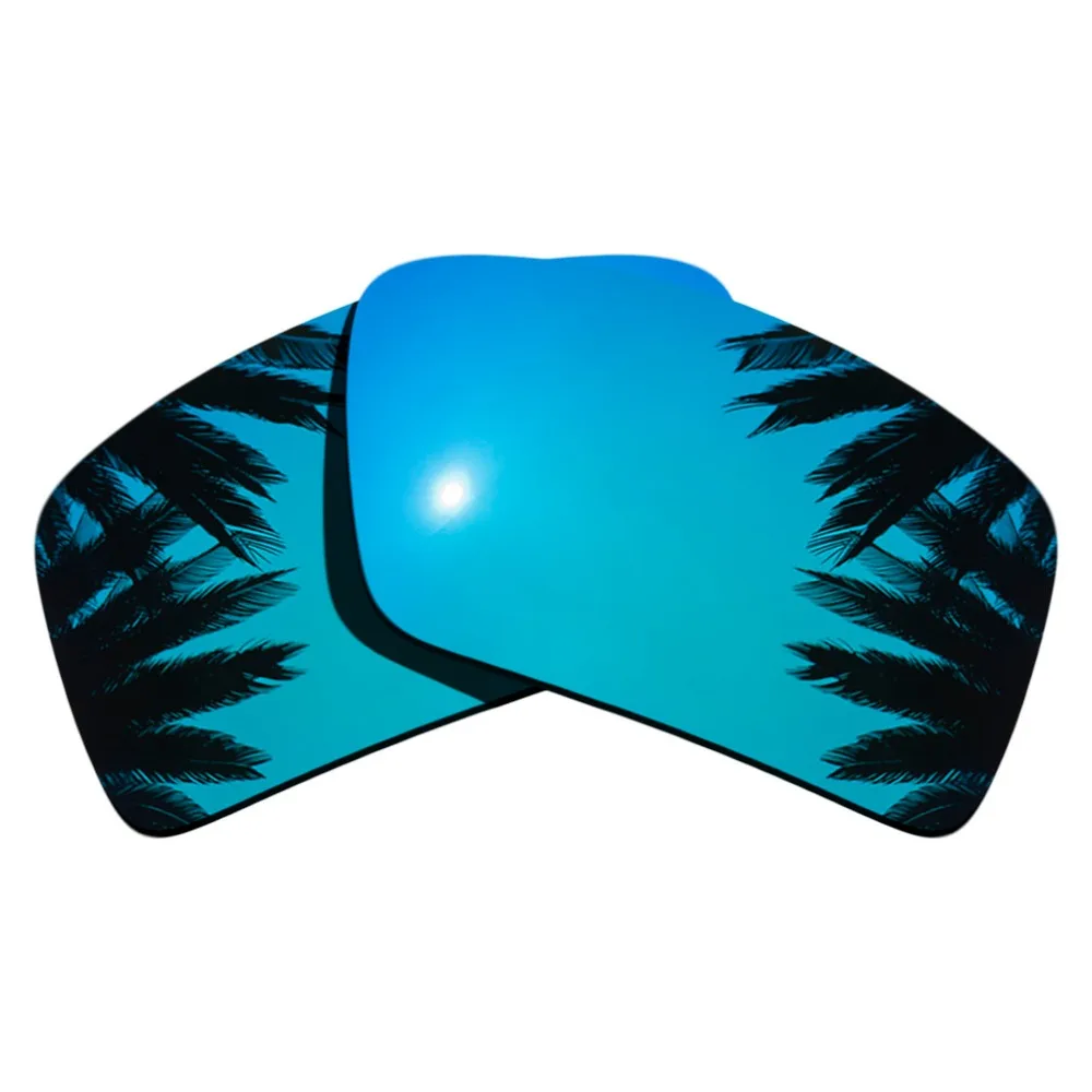 (Ice Blue Mirrored Coating+Green Mirrored Coating) 2-Pairs Polarized Replacement Lenses for Eyepatch 2 100% UVA & UVB Protection