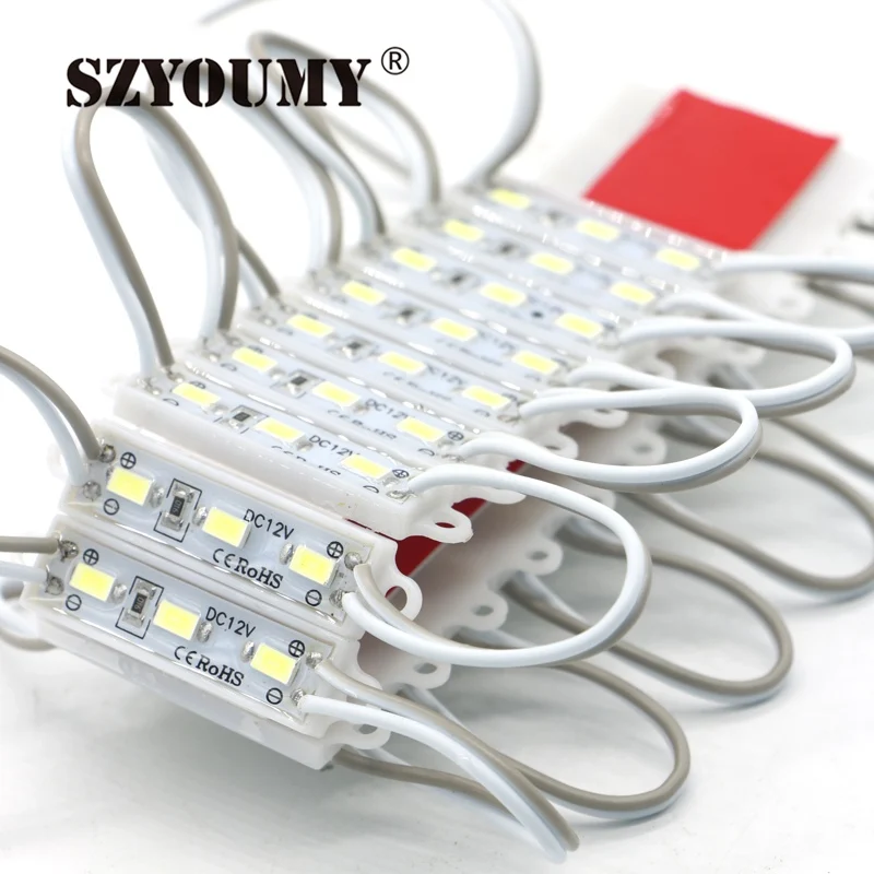 SZYOUMY 5630 SMD СВЕТОДИОДНЫЙ модуль 3 светодиода DC12V водонепроницаемый светодиодный
