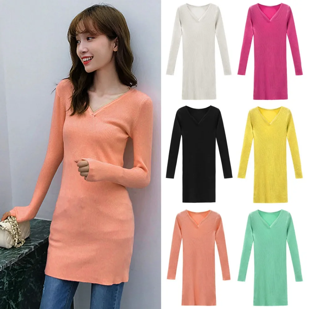 Korean Knitted Sweaters Women Winter 2019 New Fashion Slim Elegant Pullovers Jumper Tops Spring O Neck Sweater Pull Femme Hiver | Женская
