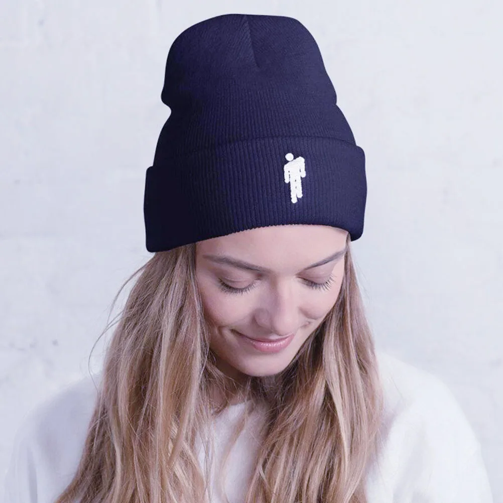 Прямая поставка Billie Eilish Beanies шапки с манжетами простая вязаная шапочка теплые зимние вязаные головные уборы для мужчин и женщин одноцветные хип-хоп шапки