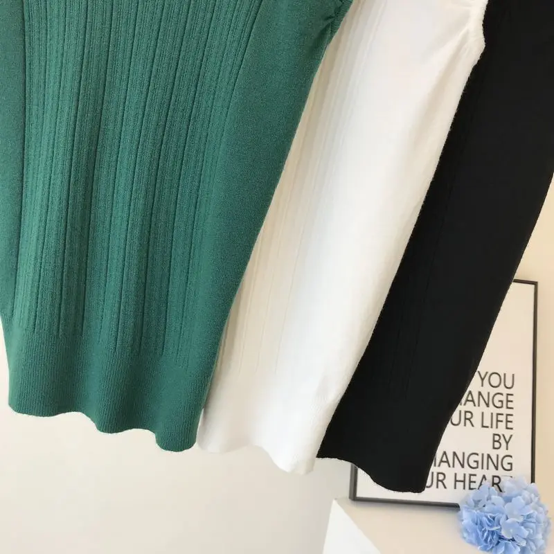Neploe Корейская шикарная Однотонная вязанная футболка женская мода рукав с оборкой футболки Летняя женская одежда Blusas без рукавов Женские топы