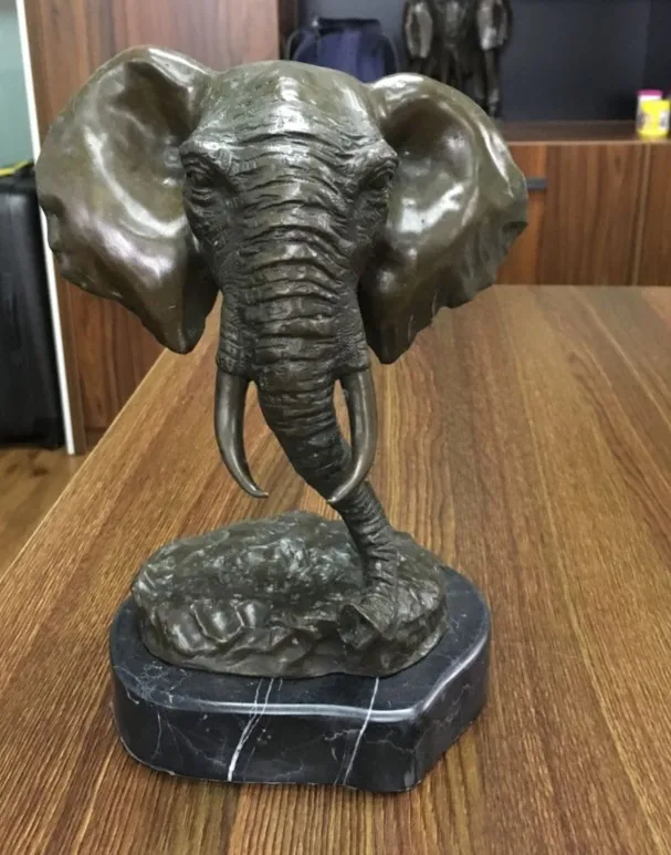 ATLIE бронзы Современная Скульптура бронзовая статуэтка слона фэн шуй Статуя
