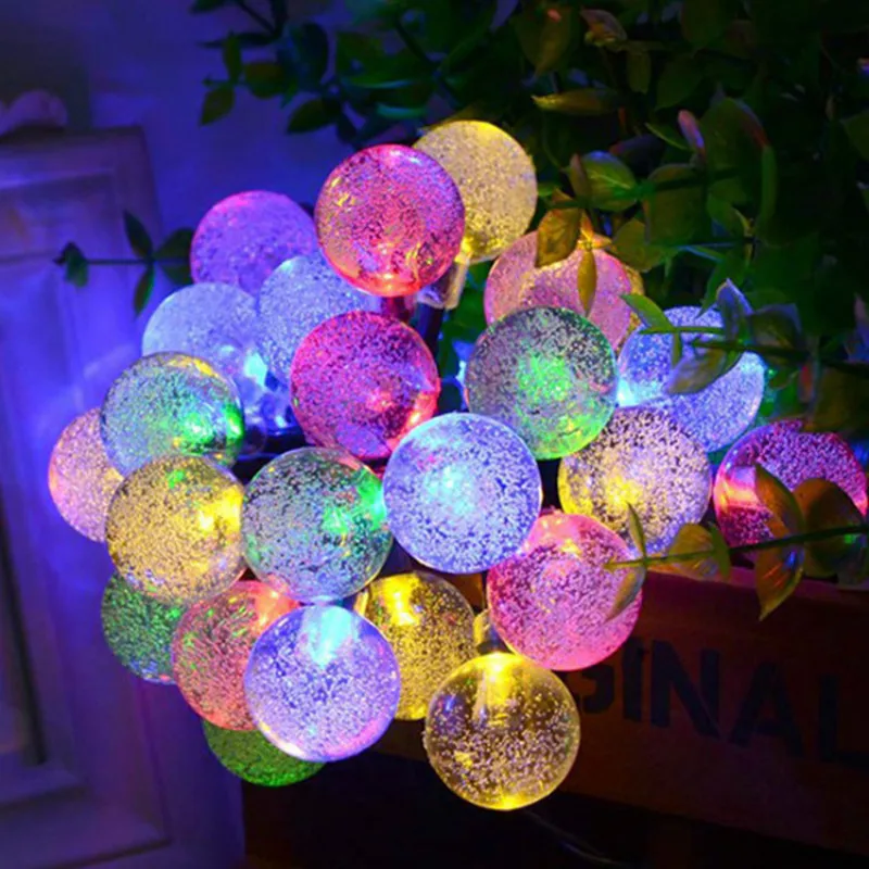 

Уличная Рождественская светодиодная гирлянда RGB, 30 светодиодных лампочек, свадебные украшения, садовый светильник, водонепроницаемая