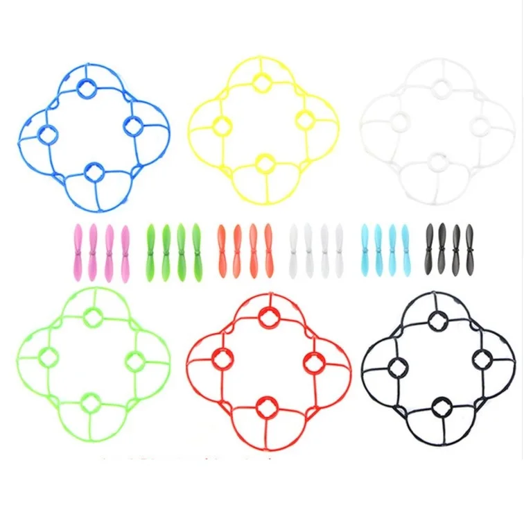 

6set Blades with 6pcs Propeller Protective Cover for Cheerson CX-10/ CX-10A/CX-10C/CX-10W Mini RC Quadcopter -6 color