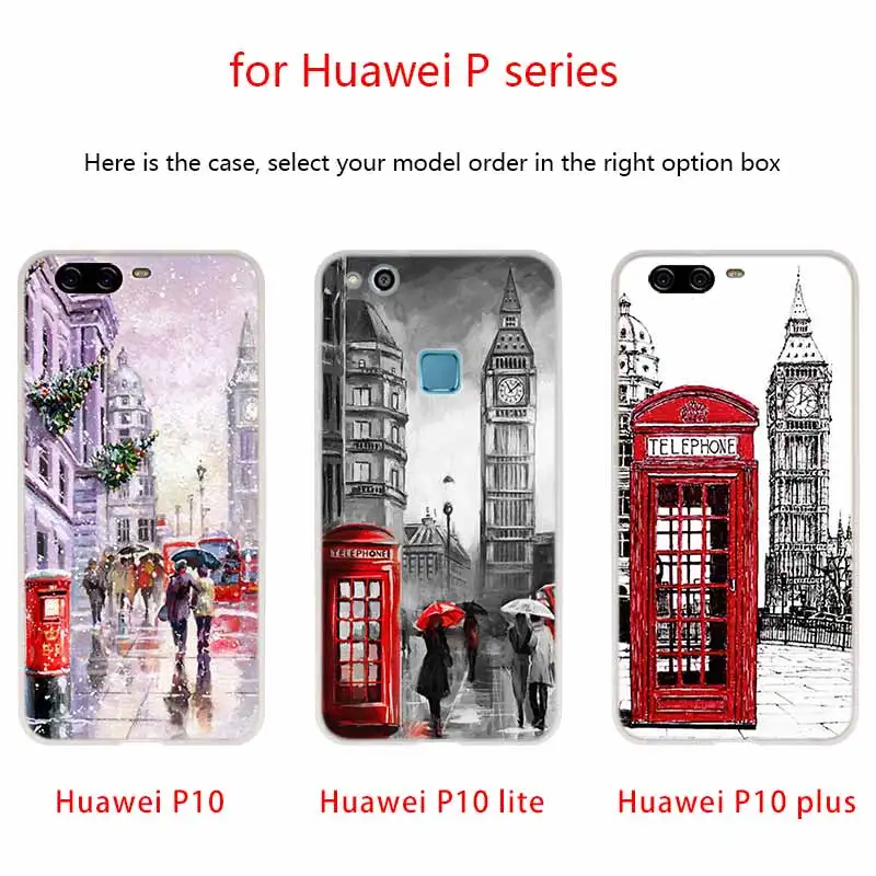 Мягкий чехол для Huawei P40 P30 P20 Pro P10 Lite e Plus P Samrt Z 2020 2019 с лондонским Биг Бен автобусом |