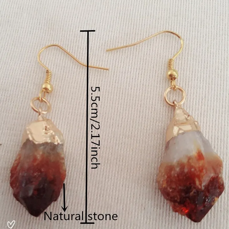 Женские серьги с натуральным камнем Heeda фиолетовыми кристаллами подарок на день