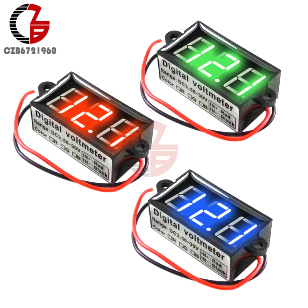 

DC 3.5V-30V IP68 Waterproof LED Digital Voltmeter Voltage Meter Motorcycle Electric Bicycle Volt Tester Detector Monitor 12V 24V