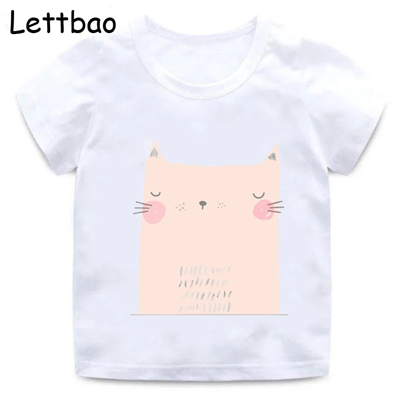 Kawaii/футболка для девочек с принтом медведя и русалки; От 2 до 12 лет забавная повседневная детская одежда с героями мультфильмов; летняя белая футболка для маленьких принцесс в стиле Харадзюку