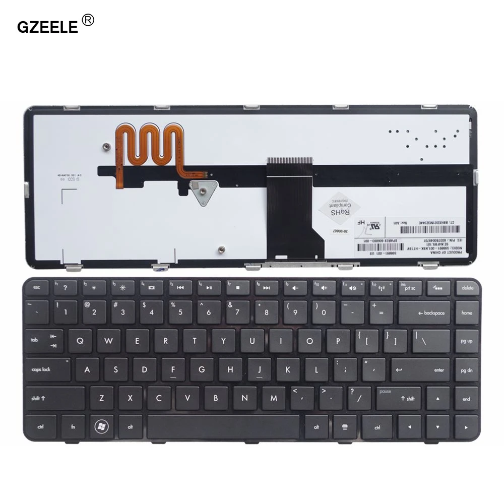 

GZEELE New US Keyboard For HP Pavilion DM4-1012 DM4-1020 1021 1022TX 1001TU 1116 1117 1118 English laptop keyboards with Backlit