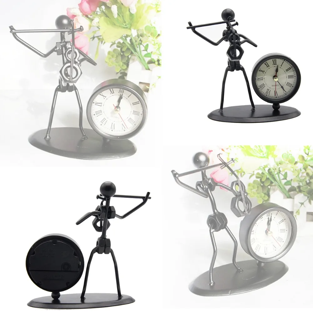 Новые настольные часы с чёрной скрипкой креативные украшение для дома подарок