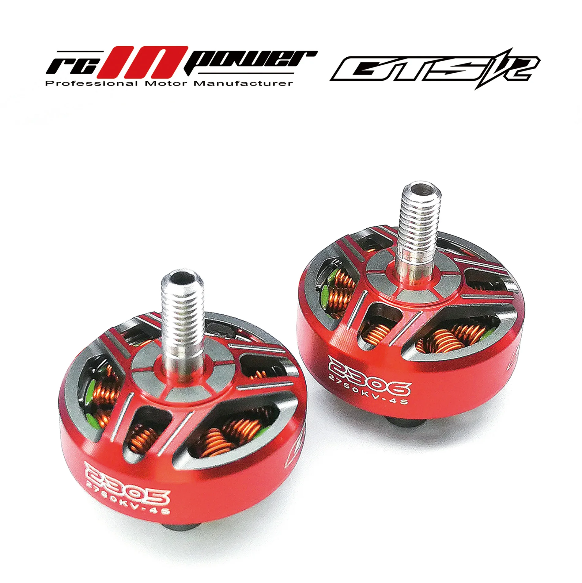 RCINPOWER GTS V2 2305/2306 красная версия бесщеточный двигатель с резьбой CW для