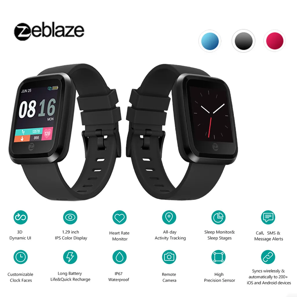 Zeblaze Crystal 2 Смарт браслет IP67 водонепроницаемый спортивный цветной экран часы