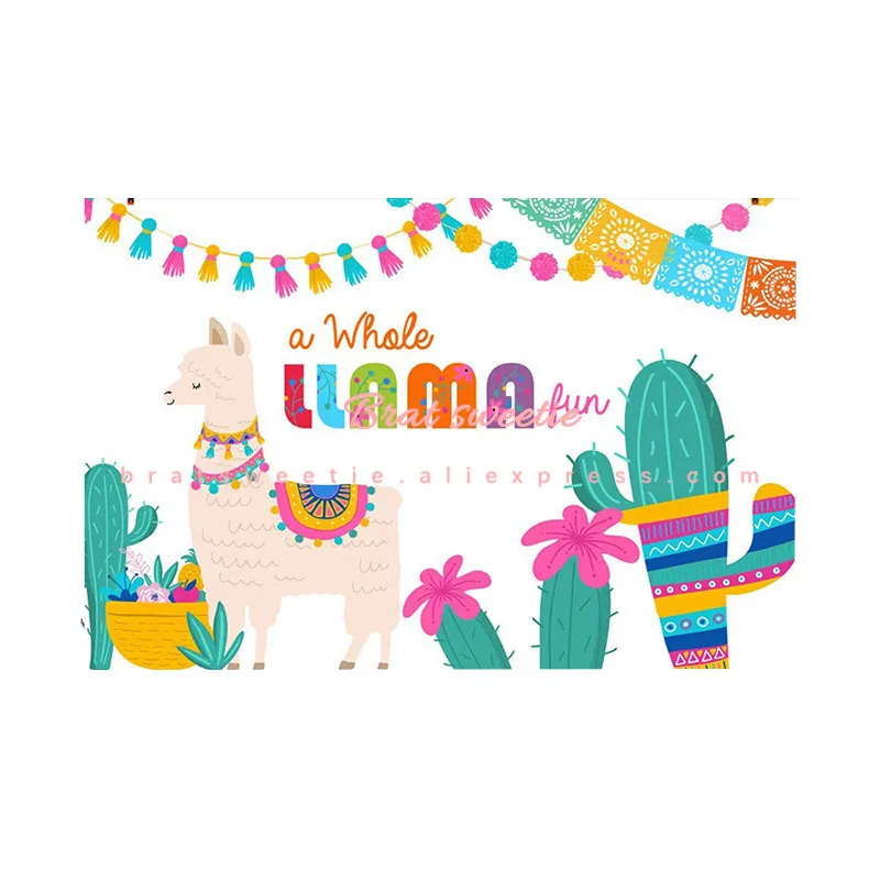 banner llama backdro 7x5ft розовый лама вечерние фоны Мексиканская тема Альпака детский душ день рождения фотографии фоны кактус фото фон - Цвет: banner llama backdro