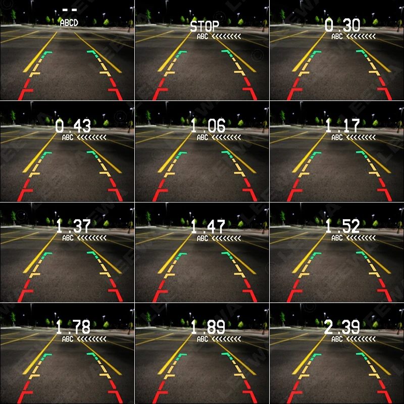 

LEEWA Car 4-sensor Parking Sensor With CCD 4-LED Night Vision Camera Rear View Reversing System #CA1687