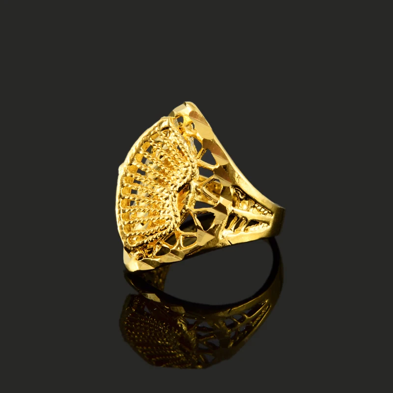 High Quality Brand Design Women Wedding Rings Yellow Filled Gold Jewelry Fashion Party Gift Anillos JR084 | Украшения и