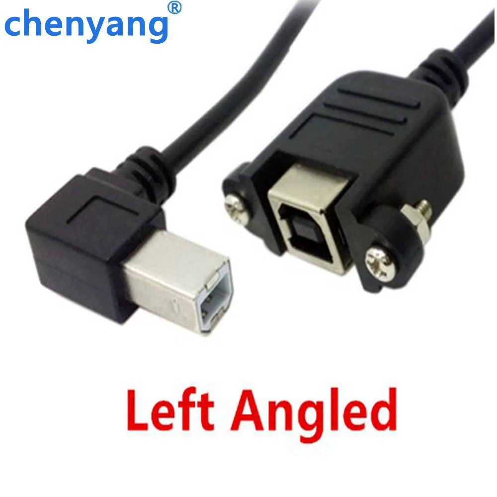 USB 2 0 90 градусов левый и правый угловой B Тип Мужской Женский удлинитель с винтами