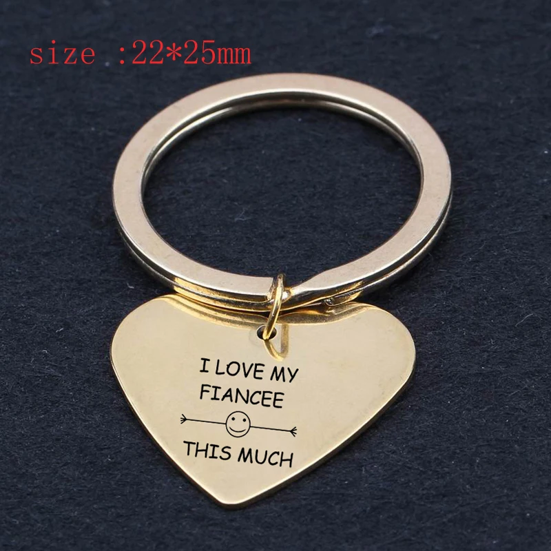 Гравировкой футболки с надписью I Love My Невеста это очень модными сердце брелок