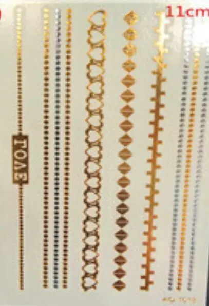 2015 Тати Новый Дизайн Флэш Татуировки Съемный Водонепроницаемый Золото Металлик