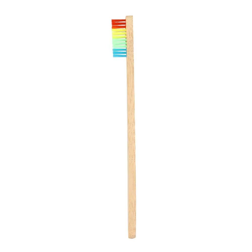 3PCS rainbow 1 шт. зубная щетка персональная экологическая бамбуковая зубная щетка для ухода за полостью рта Зубы средние экологически чистые мягкие щетки Отбеливание зубов - Цвет: 3PCS rainbow