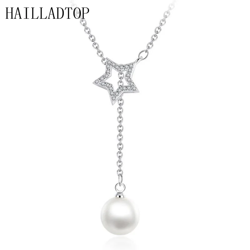 HAILLADTOP луна и звезды Подвеска Ожерелье Модные ювелирные изделия полная Стразы