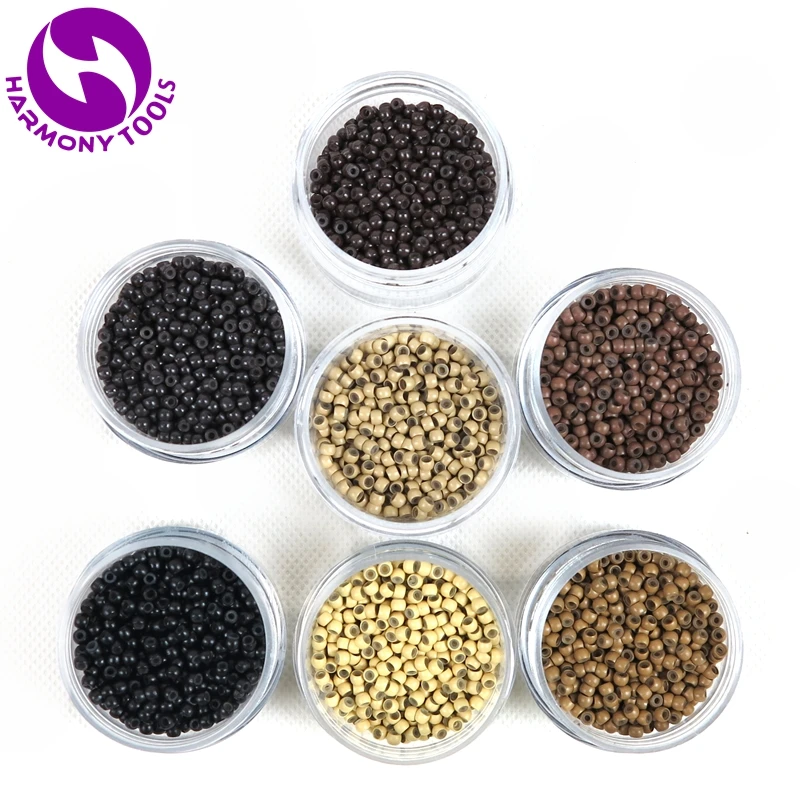 Нано бисер для наращивания волос 21 бутыль 7 цветов 1000 мм x 2 9 1 6 мм|beads for hair|silicone lined