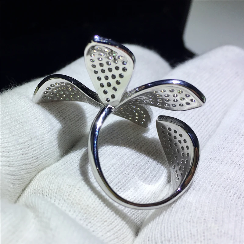 Женские кольца с большим листом элегантные вечерние открытые Регулируемые