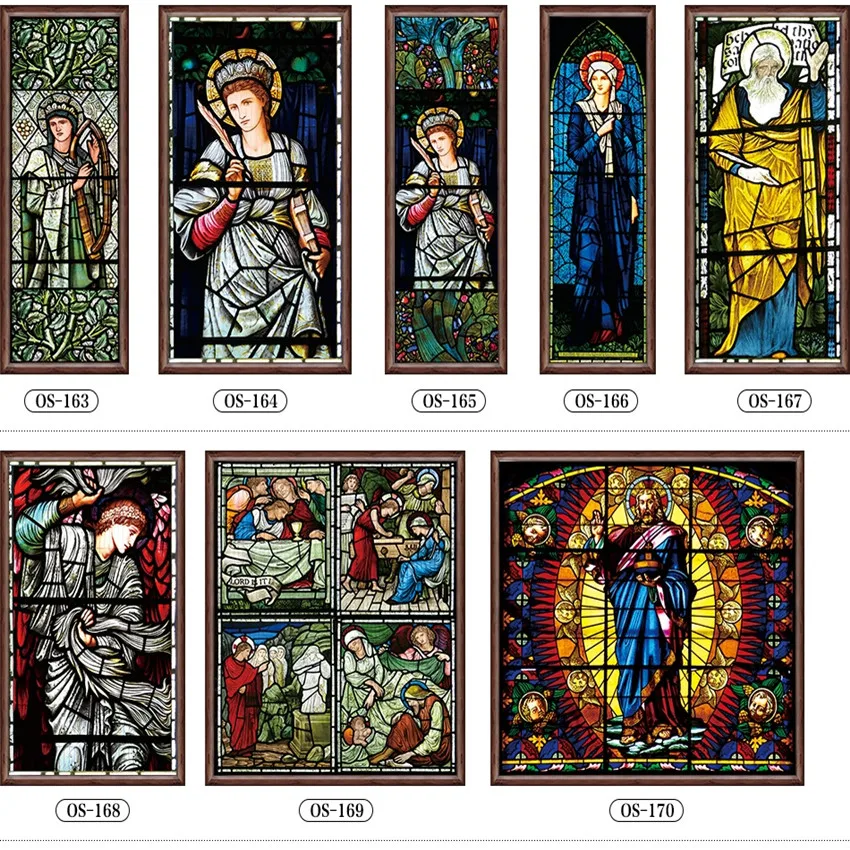 Пользовательские электростатические скрабы без клея прозрачные витражные окна