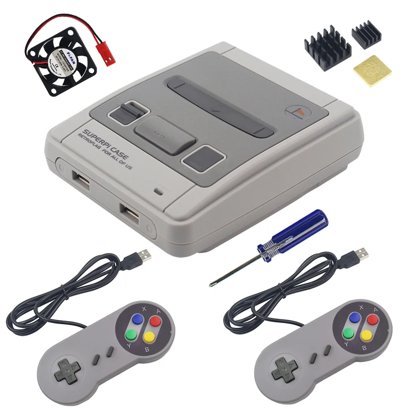 Retroflag SUPERPi CASE J безопасный перезапуск корпуса + 2 геймпада 32 ГБ sd карта HDMI 3A адаптер