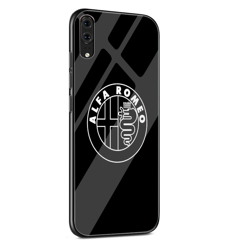 Стеклянный мобильный чехол для телефона huawei P30 P10 P20 7A Y6 Y9P Smart mate 20 Honor 9 10 8X Lite Pro Cover Alfa Romeo Logo - Цвет: G9