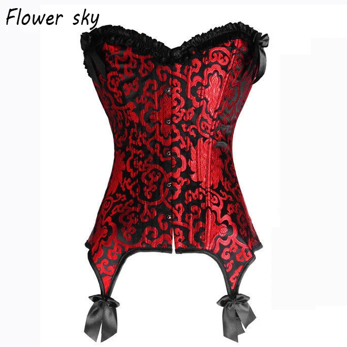 Женский корсет со шнуровкой красный с обвязкой высокой талией Клубное платье для