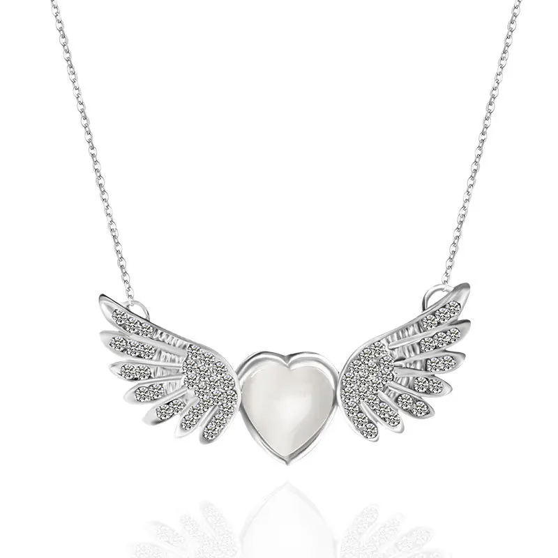 

Taki Wind Necklaces Heart Necklaces Korean Rhinestone Opal Hollow Trendy Metal Kolye 2021 Party Jewlery Gift for Women Femme