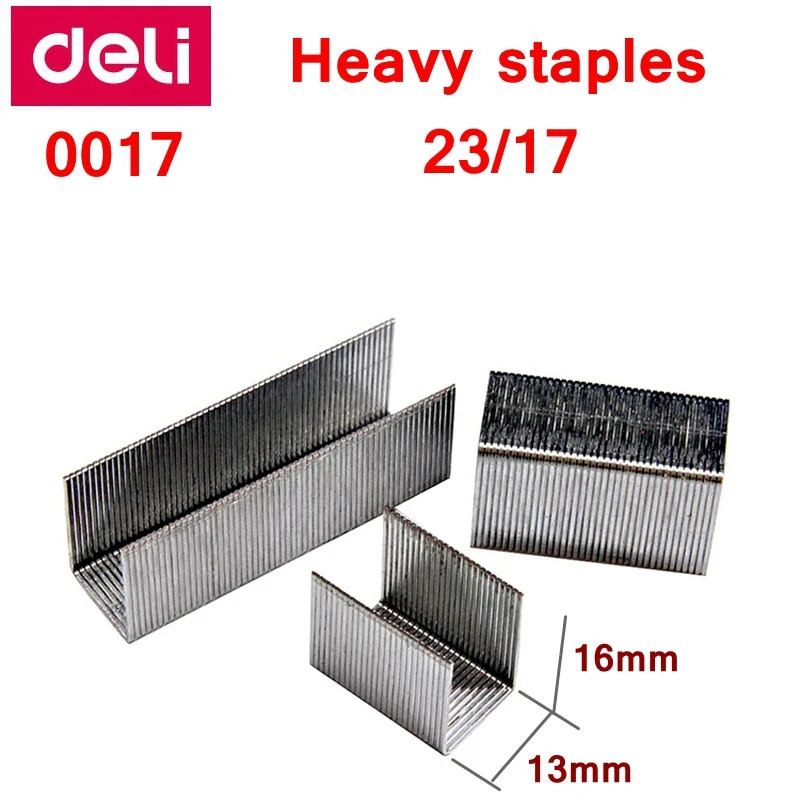 1000 шт./лот Deli 0017 сверхпрочные скобы 23/17 13x16 мм шириной 13 высотой 16 емкостью 120