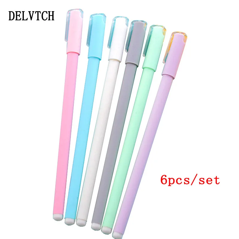 DELVTCH 6 шт./лот гелевая ручка 0 5 мм простой стиль искусственная подходит для