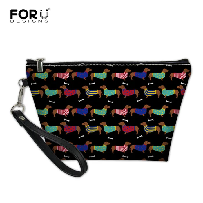 FORUDESIGNS/игривый такса Печать Макияж сумка для женщин портативный дорожный Органайзер туалетный мешок функциональное хранение красота комплект - Цвет: RH0264Z8