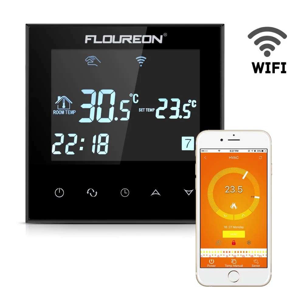 Флуреон умный WiFi программируемый термостат цифровой сенсорный экран комнатный