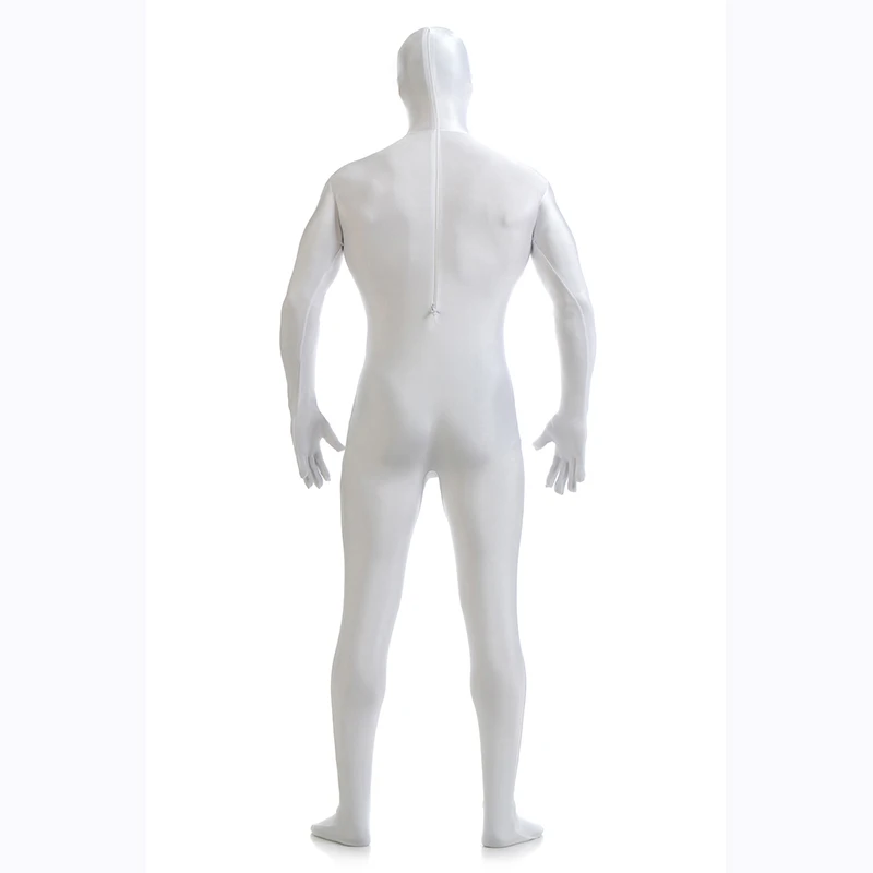 

High Quality White Full body Zentai Suit Unisex Lycra Spandex Bodusuit Catsuit For Halloween