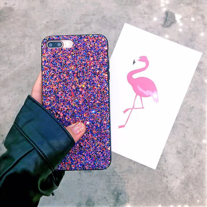 Роскошный блеск чехлы для IPhone 6S 8 плюс TPU Звездное Bling чехол телефона Капа Fundas X XR XS