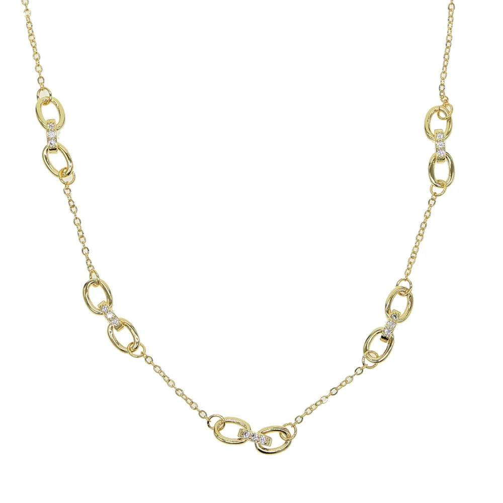 Прямая поставка цепочка с фианитом ААА очаровательное женское ожерелье в