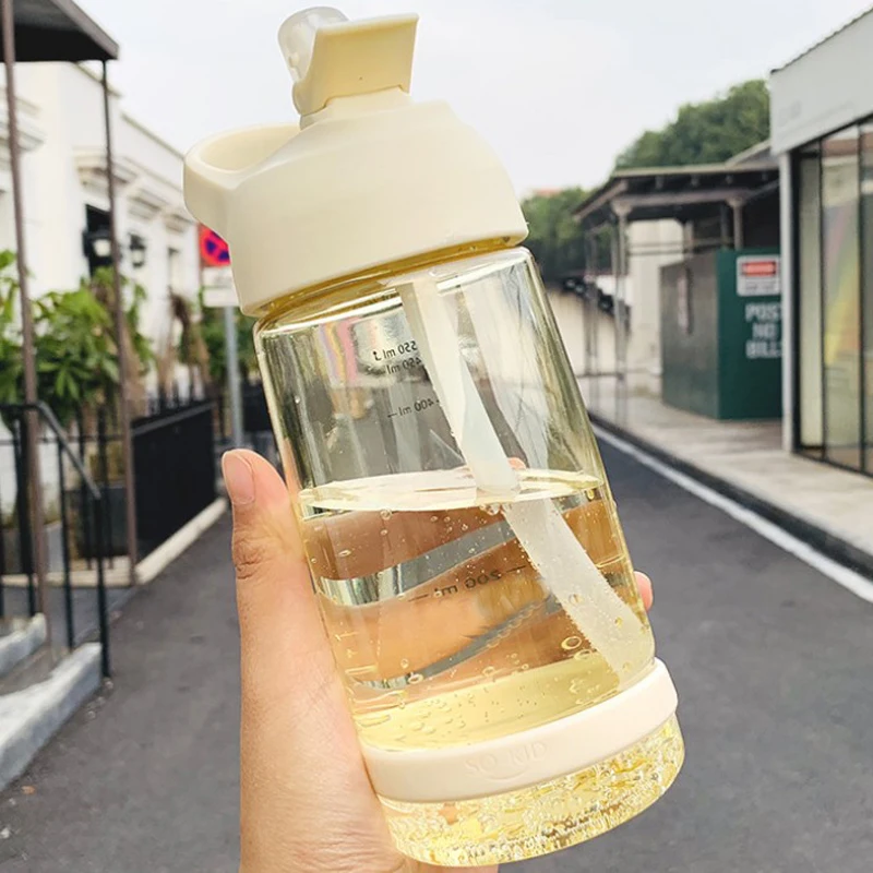 Новая прозрачная бутылка для воды соломы спортивные путешествия фруктовый сок воды чашки Велоспорт 550 мл/850 мл/1000 мл Горячая