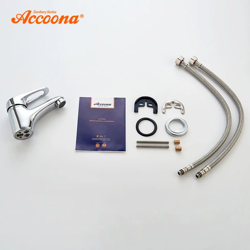 Небольшой смеситель для раковины Accoona латунный хромированный кран современный