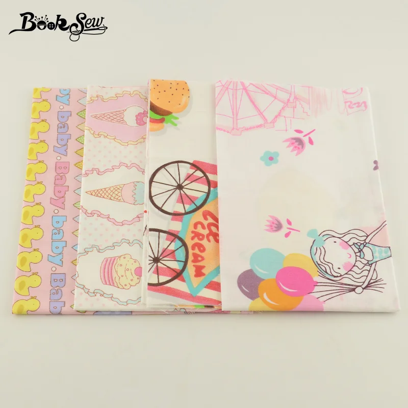 Книжная сшитая хлопковая саржевая ткань украшение прекрасный дизайн светло