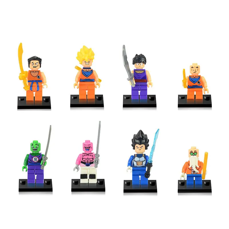 8 шт./лот Dragon Ball Z Black Goku Naba Sun Wukong Badak Dales фигурки строительные блоки Подарочная игрушка Бренд Минифигурка