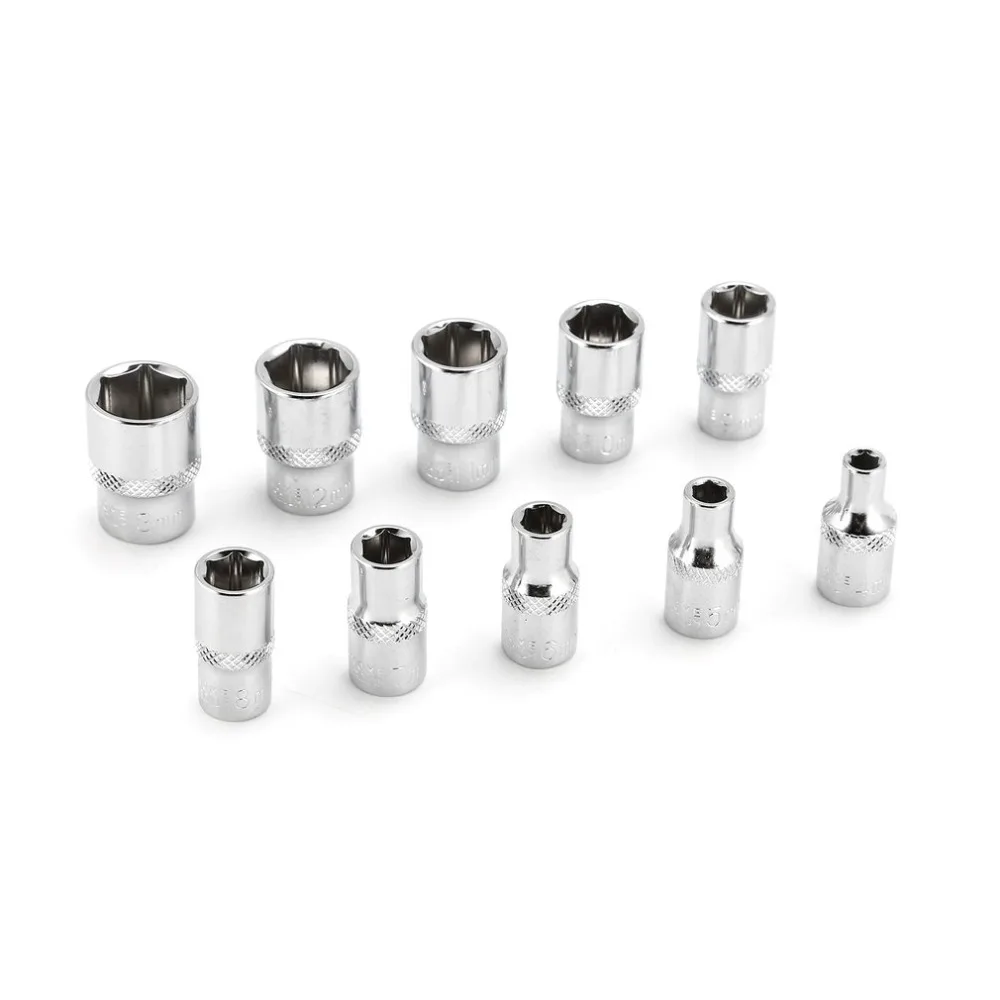 12Pcs 1/4-Inch Socket Wrench Set CR-V Drive Ratchet Spanner for Bicycle Motorcycle Car Repairing Tool Common Sockets | Инструменты