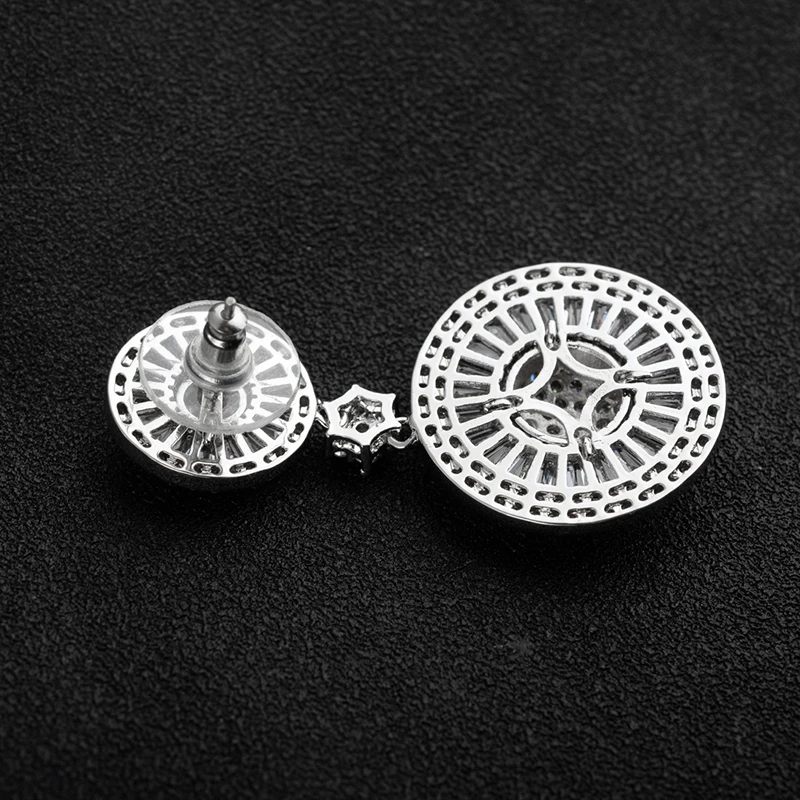 Женские серьги подвески с фианитами в стиле ретро|dangling earrings for women|dangle earringsearrings |
